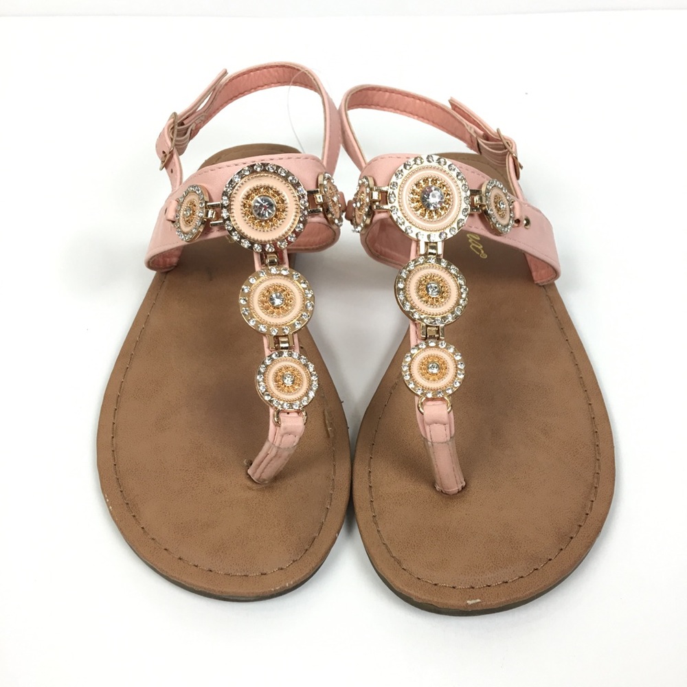 Jynx Strap Back Flat Thong Womens Sandal Size 6